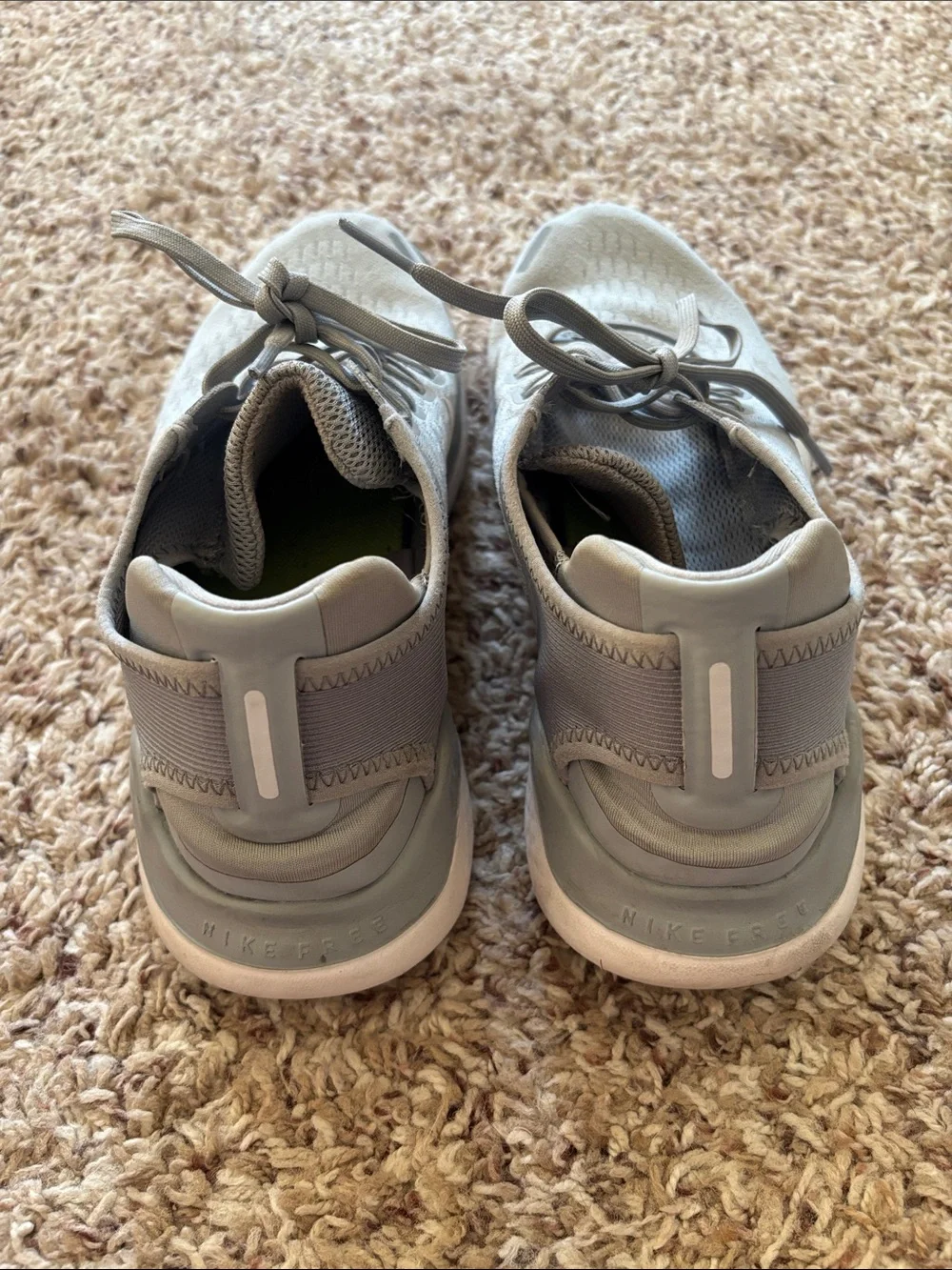 Nike Light Gray and White Mesh Training Shoes